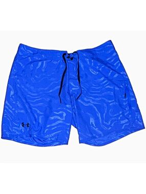 Under Armour Men’s Blue Swim Trunks with Black Drawstring